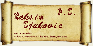 Maksim Đuković vizit kartica